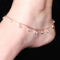 Satiny Tear Drop CZ Rosegold Anklet - KORE JEWELS 