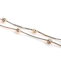 Shimmering Beaded Box Chain Dual Tone Anklet - KORE JEWELS 