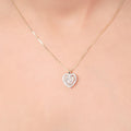 Single Halo Heart Necklace - KORE JEWELS 