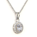 Single Halo Oval CZ Necklace - KORE JEWELS 