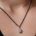 Single Halo Oval Mangalsutra - KORE JEWELS 