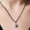 Single Halo Oval Mangalsutra - KORE JEWELS 