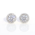 Single Halo Round Earings. - KORE JEWELS 