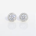 Single Halo Round Earings. - KORE JEWELS 