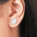 Single Halo Round Earings. - KORE JEWELS 