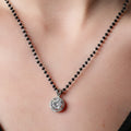 Single Halo Round Mangalsutra - KORE JEWELS 