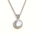 Single Halo Round Necklace - KORE JEWELS 