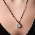 Single Halo Square Mangalsutra - KORE JEWELS 
