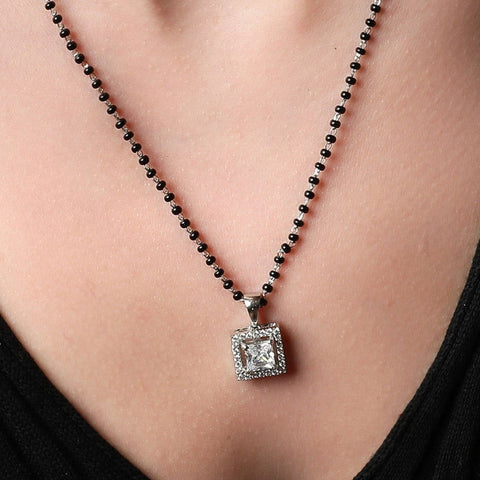 Single Halo Square Mangalsutra - KORE JEWELS 