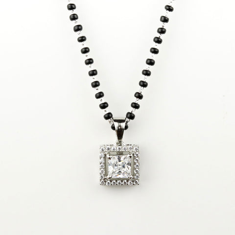 Single Halo Square Mangalsutra - KORE JEWELS 