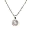 Single Halo Squircle CZ Necklace - KORE JEWELS 