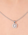 Single Halo Squircle CZ Necklace - KORE JEWELS 