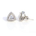 Single Halo Triangle Earings. - KORE JEWELS 