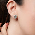 Single Halo Triangle Earings. - KORE JEWELS 