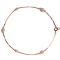 Striking Beaded Box Chain Rose Gold Anklet - KORE JEWELS 