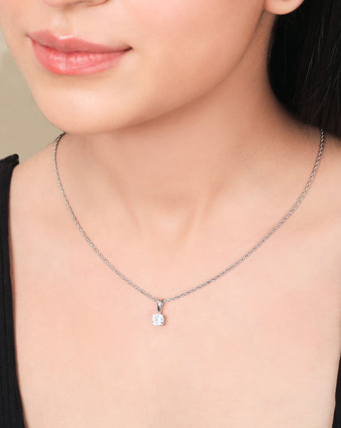 Stunning Round Solitaire Necklace - KORE JEWELS 
