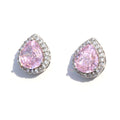 Tear Drop Light Pink Zirconia Earings - KORE JEWELS 