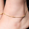 Triple Beaded Chain Rose Gold Anklet - KORE JEWELS 