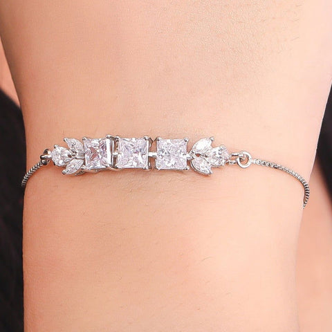 Triple Square with Leaf Bracelet - KORE JEWELS 