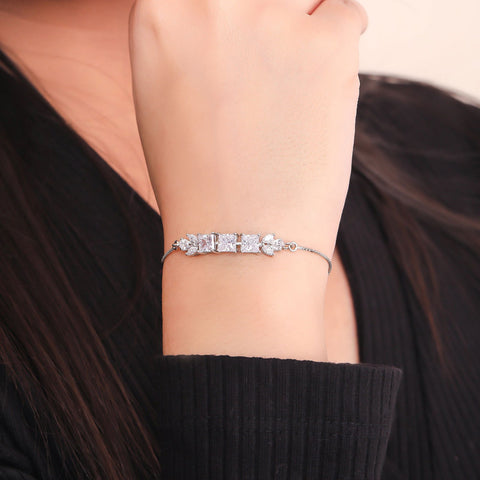 Triple Square with Leaf Bracelet - KORE JEWELS 