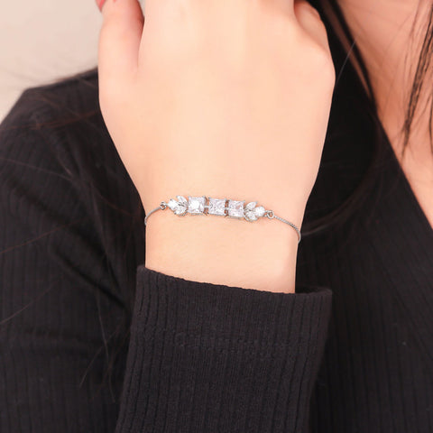 Triple Square with Leaf Bracelet - KORE JEWELS 