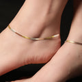 Triple Tone Fish Scale Anklet - KORE JEWELS 