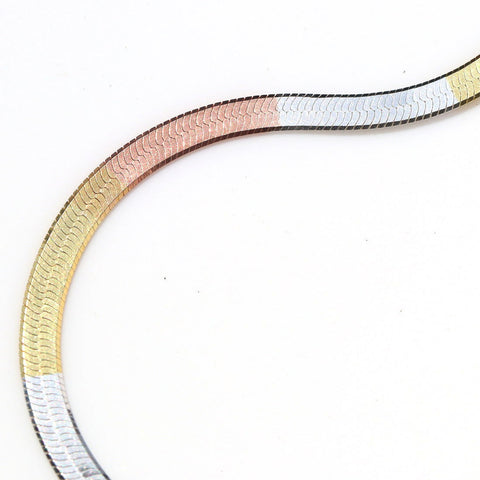 Triple Tone Fish Scale Anklet - KORE JEWELS 