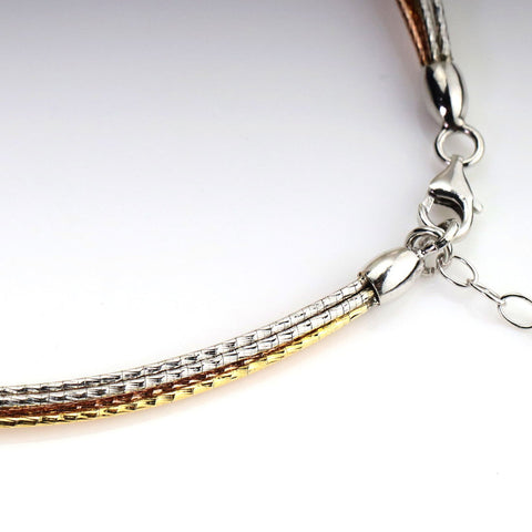 Triple Tone Layered Anklet - KORE JEWELS 