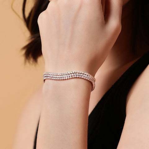 Triple Tone Tiny Square Beads Bracelet - KORE JEWELS 