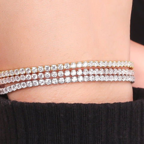 Triple Tone Tiny Square Beads Bracelet - KORE JEWELS 