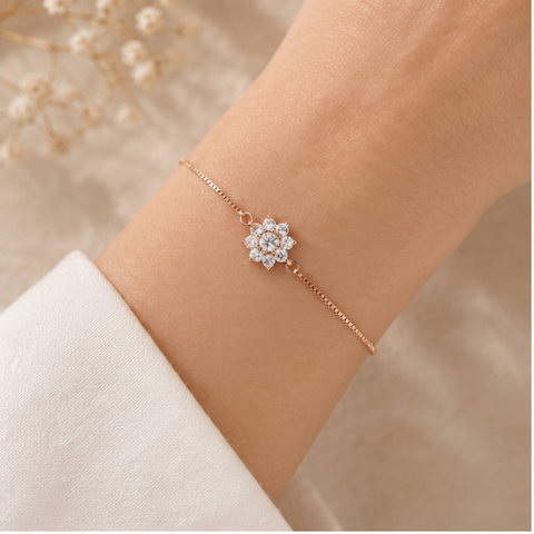 Royal Flower Rose Gold Bracelet