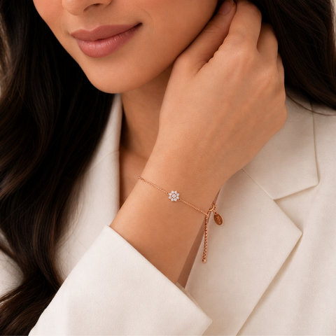 Royal Flower Rose Gold Bracelet