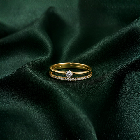 Luring Tiny Solitaire Layered Ring.