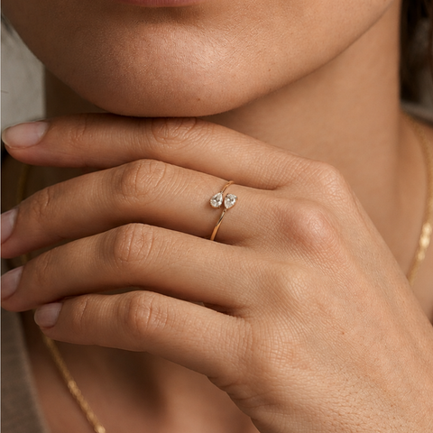 Charming Dual Waterdrop Ring.