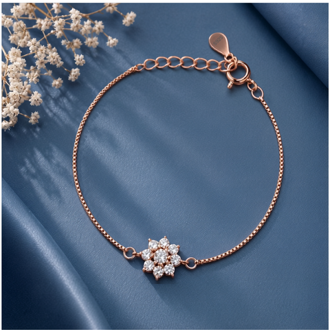 Royal Flower Rose Gold Bracelet