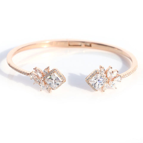 Verdant Rose Gold Kada Bracelet. - KORE JEWELS 