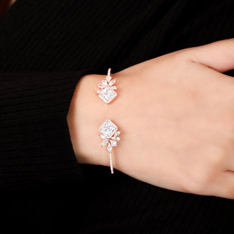 Verdant Rose Gold Kada Bracelet. - KORE JEWELS 
