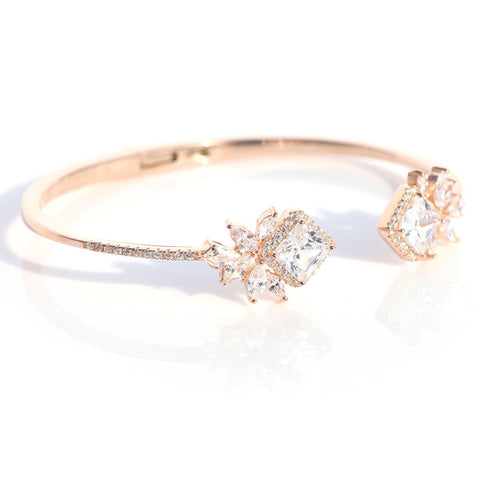 Verdant Rose Gold Kada Bracelet. - KORE JEWELS 