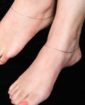Vivid Snake Chain Triple Tone Anklet - KORE JEWELS 