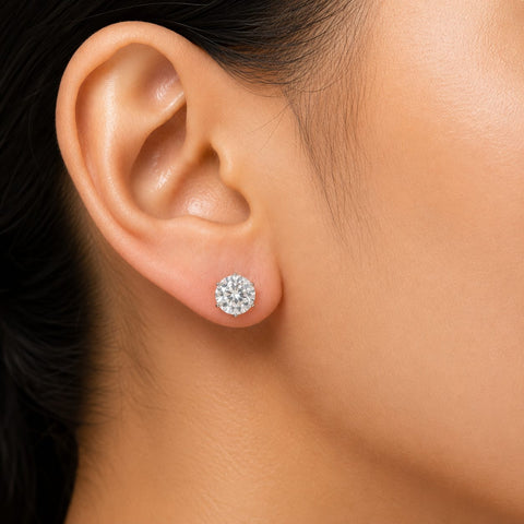 Round Solitaire Earings