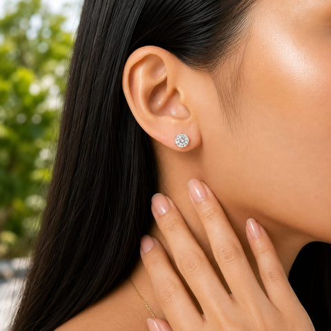 Round Solitaire Earings