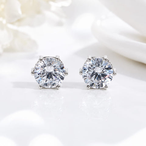 Round Solitaire Earings