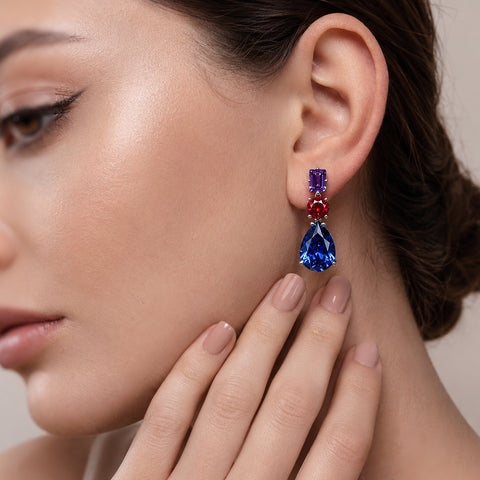 Azure Triple Drop Earings