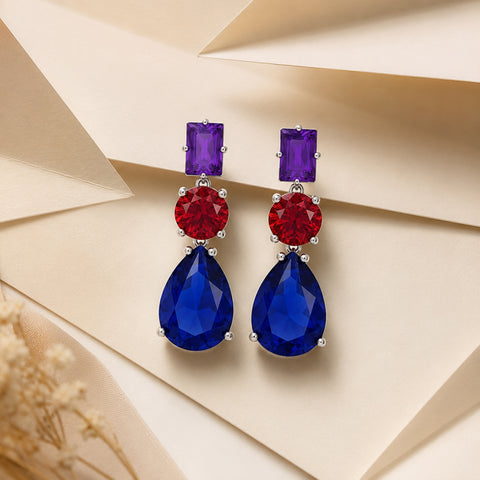 Azure Triple Drop Earings