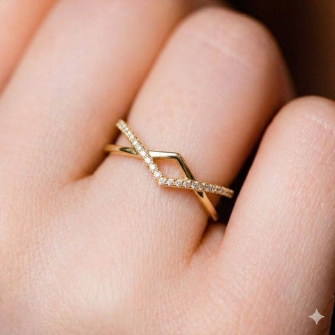 Golden Timeless Beauty CZ Ring.