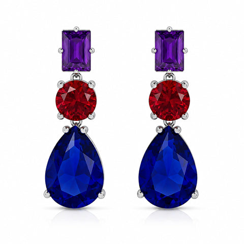 Azure Triple Drop Earings